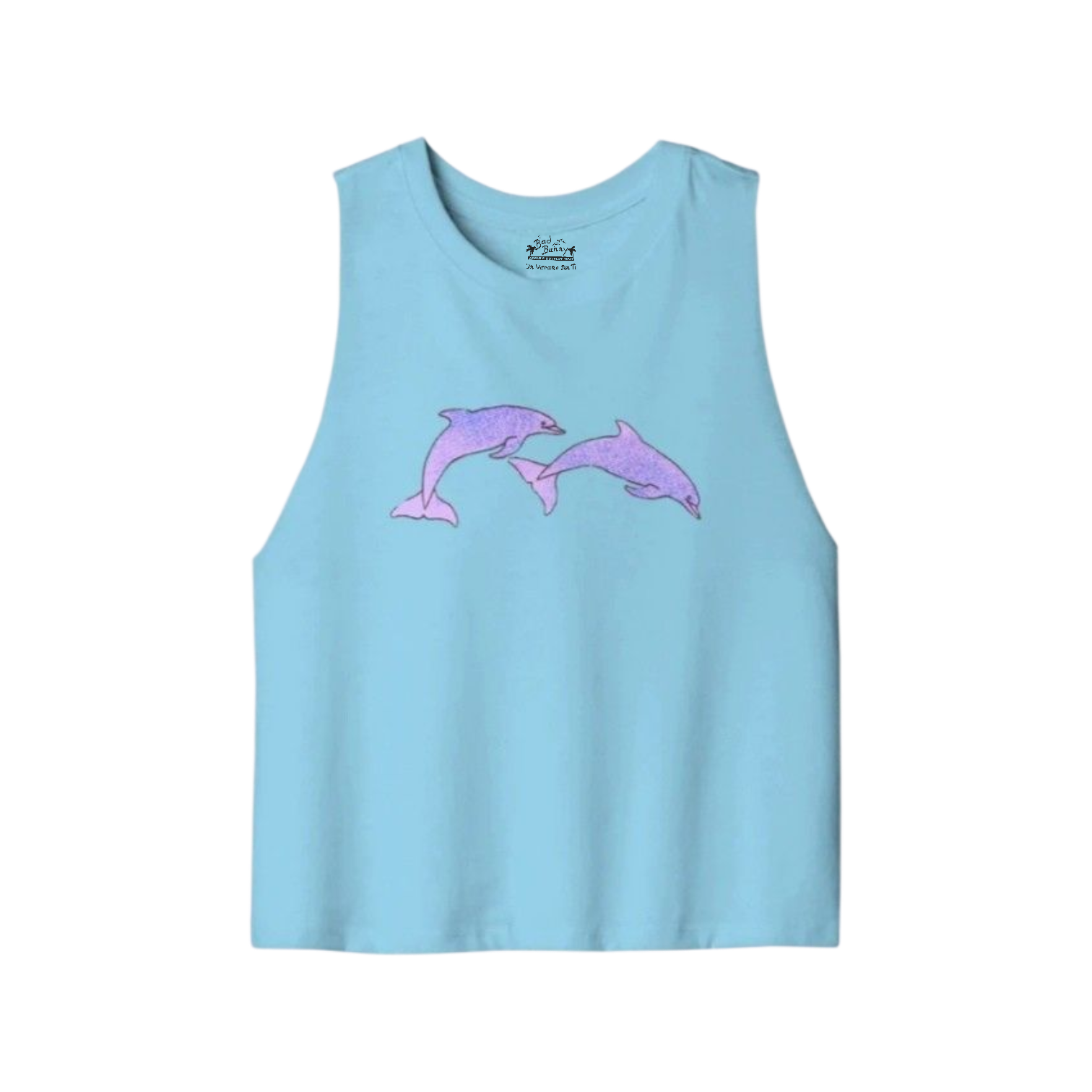 Blue Dolphins Cropped Tank