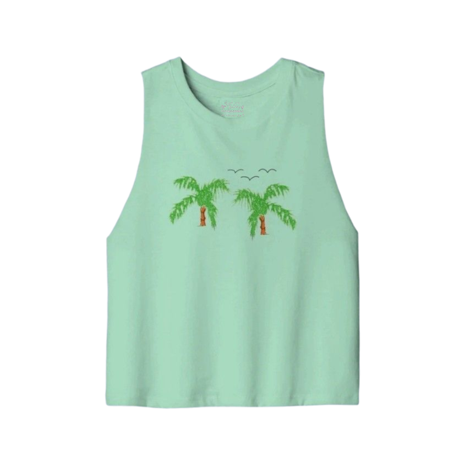 Mint Palms Cropped Tank