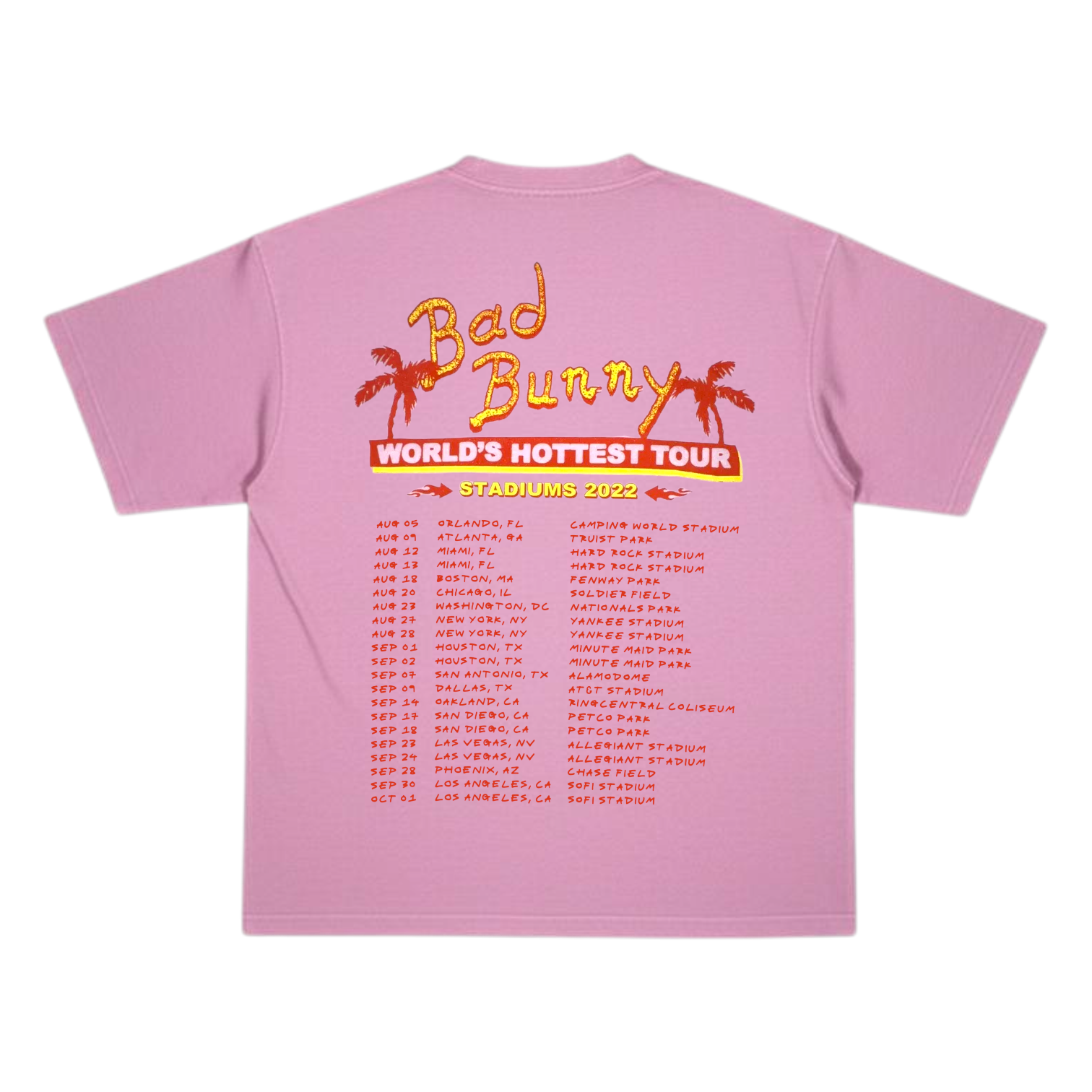 Tee Shirt World's Hottest Tour Pink Edition